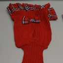 WOYYHO Girl Dog Sweater Dress with Bowtie Turtleneck Small Dogs Sweater with Leash Hole, Knitted Small Dog Sweaters Dress Puppy Winter Clothes for Yorkies Chihuahua (S, Red)