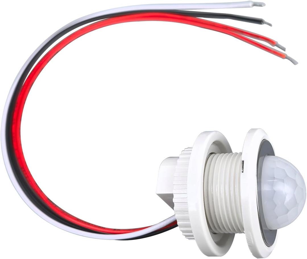 DC 12V/24V Motion Sensor Light Switch,PIR Smart Infrared Human Body Detection,Adjustable Delay & Light Sensitivity,for LED Strip Lights,Cabinets,Closets,Wardrobes,Pantry,Under-Bed Lighting