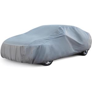 Season Guard Car Cover Dirtproof, Water-Resistant, Breathable, Snow Dustproof, Indoor and Limited Outdoor Car Covers Fits Sedans up to 200", Gray