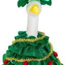 Christmas Tree Porch Goose Outfits for 23 Inch Lawn Statue, Costume for Plastic/Cement Goose Statue, Xmas Sculpture Clothes for Holiday Garden Yard Patio Party Decoration