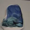 Ombre Blue Wigs for Women Short Curly Wavy Blue Wig for Girls Short Bob Wig With Bangs Heat Resistant Synthetic Wigs for Cosplay Costume Party (Blue Ombre Wig)