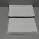 WOWBOX 4 pcs Serving Tray for Entertaining, Grilling BBQ Accessories, Serving Platters for Snacks, Fruit, Reusable Plastic Trays for Serving Food and Pantry Organization in Kitchen & for Parties (White), 