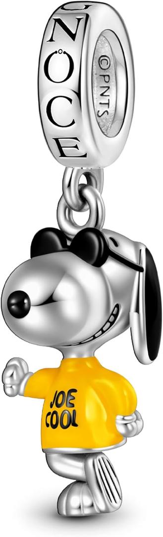 GNOCE Peanuts Snoopy Joe Cool Dangle Charm Bracelet for Women, S925 Sterling Silver Dangle Charms for Women Wife, Valentines Day, Mothers Day Jewelry GNOCE Peanuts Snoopy Joe Cool Dangle Charm Bracelet for Women, S925 Sterling Silver Dangle Charms for Women Wife, Valentines Day, Mothers Day Jewelry
