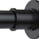 BRIOFOX Industrial Shower Curtain Rod - Rustproof Non-Slip 43-72 Inch Stainless Steel Tension Curtain Rod for Window or Bathroom, Matte Black