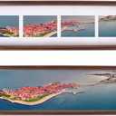 4x16 Collage Picture Frame Walnut Wood, Multiple Four 2x3 Photos or 4x16 without Mat, Rustic Photo Frame with Tempered Glass Hanging or Tabletop Displaying Horizontally or Vertically