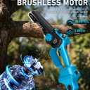 Electric Pole Saw 6inch Mini Chainsaw Cordless Brushless 5.4Ah Battery Fast Charger Telescopic Power Pole Saw Tree Trimmer Limb Branch Cutter Pruner 16 Ft Max Reach Multi-Angle Blue