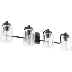 Solfart 4 Lights Matt Black Bathroom Vanity Lights Over Mirror