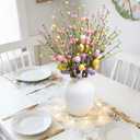 Easter Flowers and Easter Stems Artificial Easter Flowers Egg Stems Easter Floral Picks 8 Pack for Easter Egg Tree Vase Centerpiece Windowsill Decor Suitable for All Seasons
