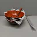 4 XL Ramen bowl set. 12 Pieces Pho Bowls. Asian Japanese soup. Utensil: Spoons and Chopsticks kit. Melamine, Large 52 oz. Noodles, Rice, Udon, Thai, Chinese, Korean, Udon, Wonton, Miso, 9 inch (Red Black)