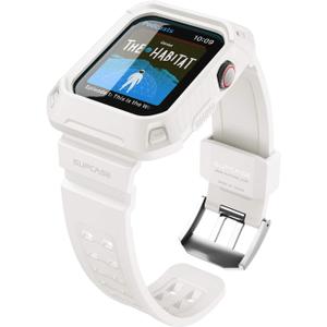SUPCASE for Apple Watch 9/8/7/6/SE/5/4 45/44mm Case with Band (Unicorn Beetle Pro), [Anti-Scratch] [Bumper Protector] Rugged Men Cover with Adjustable Strap Band for iWatch 9/8/7/6/SE/5/4, White