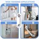 2 Pack 16 Inch Elderly Heavy Duty Shower Handle, Seniors Grab Bars for Bathtubs, Suction Cup Removable Handrails, Safety Bathroom Grip for Handicap (Light Gray)