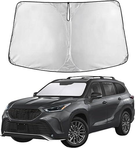 EcoNour Windshield Sunshade Compatible for Toyota Highlander 2020-2024 2025 2026, Sun Visor for Front Windshield & Window Sun Shade Cover, UV Heat Blocker & Protector, Car Accessories