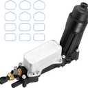 Oil Cooler Oil Filter Housing with Gaskets | Compatible With 3.6L 2011-2016 Dodge Journey Grand Caravan Jeep Wrangler Chrysler 200 300 Ram ProMaster & More | Replaces# 5184294AE, 68105583AF