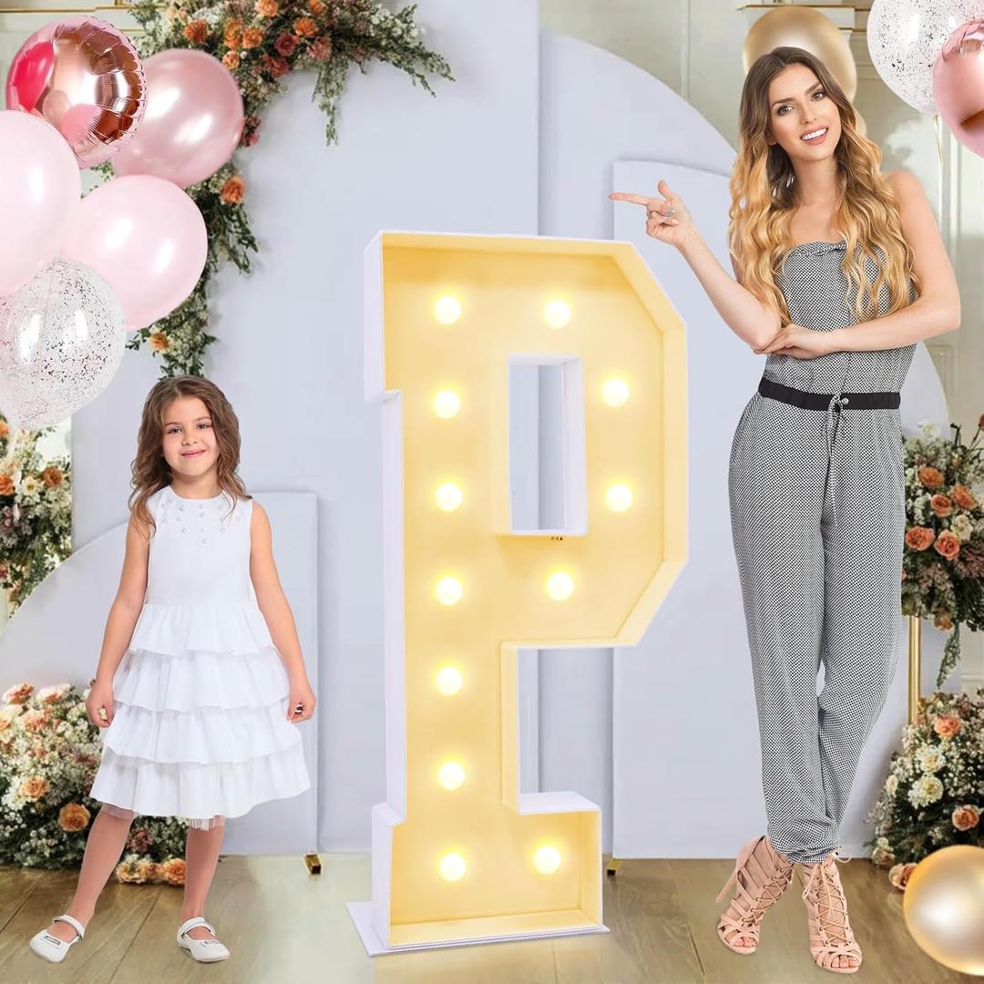 GGPL 4ft Marquee for Letters P, Large Light up Letters, Multifunctional Large Marquee for Letters 4 Feet Tall for Party Decorations, Letter Balloons, Wedding Decor, Proposal Decorations (Letters P)