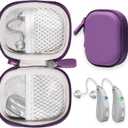 CaseSack Case for Hearing Aids compatible with EarCentic EasyCharge Rechargeable Hearing Aids also for Otofonix Elite/Encore, Banglijian, Britzgo, My Tone, LIGINN, Blaids, Lexie, Tweak (Purple)