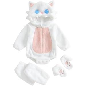 Doisbetthsay Baby Halloween Costume Unisex Baby Boy Girl Animal Costumes Long Sleeve Hooded Romper Jumpsuits Cute Outfits, 9-12 Months 