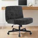 Criss Cross Chair,Thick Padded Cross Legged Office Chair,Black, X-Large