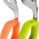 FRCOLOR 1 Set elderly spoon fork kit short handle fork suite products LED training spoon utensils child spoons and forks aldult Stainless steel