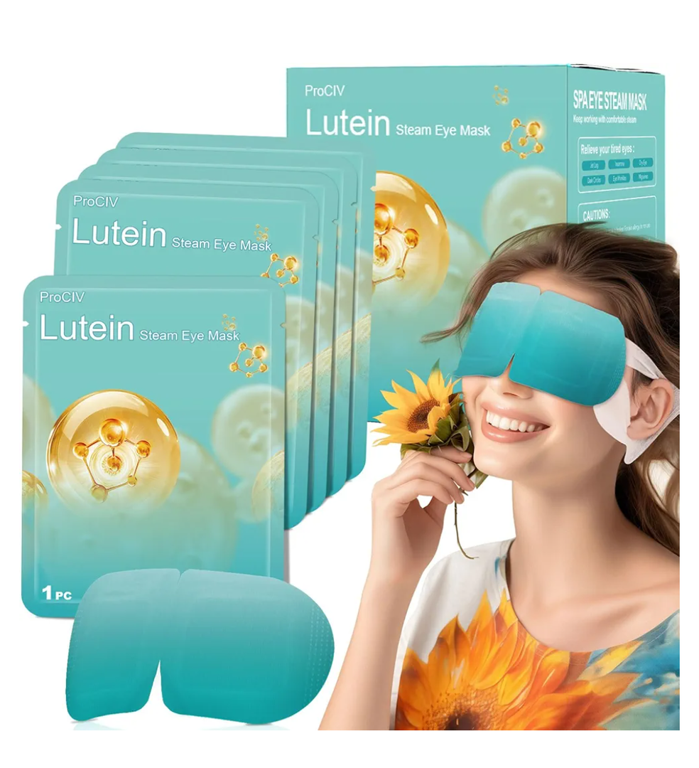 16 Packs Lutein Steam Eye Masks for Dry Eyes Self Heated Disposable Sleep Mask Soothing Headache Relief Dry Eye, Hot Warm Compress for Stress Relief Relief Eye Fatigue, Spa Items Travel Essentials