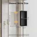 LED Shower Niche 24 x 12, Recessed Wall 2-Tiers Shelves (Black), Double layer