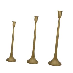 3X Pillar Candle Holder Elegant Candlestick Holder for Banquet Party Desktop Golden
