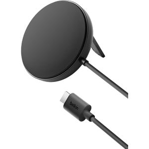 Belkin Magnetic Wireless Charging Pad Qi2 15W w/Kickstand - MagSafe-Compatible Qi2-Certified Wireless Charger for iPhone 17 Series, Samsung Galaxy S25 Series, AirPods (No PSU) - Black