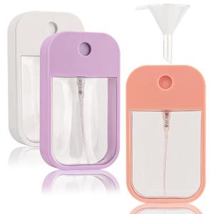 3 Pack Card Spray Bottle 45ml Portable Perfume Spray Bottle Mini Card Shape Reusable Sprayer Bottle Refillable Empty Bottles with Hook Funnels, Droppers