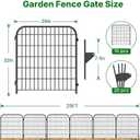 AMAGABELI 10 Panels 32 in(H) X 25 ft(L) Decorative Garden Fence Gate,No Dig Dog Fence Outdoor for Yard,Rustproof Tall Garden Fencing Animal Barrier Metal Wire Panel Border for Flower Bed,Patio