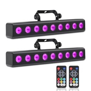 ENDYSHOW LED Stage Light Bar,50W LED 4in1 RGBW DJ Lights Bar with Remote Control Sound Activated DMX Stage Lighting Uplights for Church Events Wedding Disco Party Stage DJ Lighting 2Pack, Only One Remote Control,Only One Set For Installation