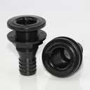 2Pcs Thru Hull Fitting(1-1/4"), Marine Through Hull Connector Fitting for Boats, Black