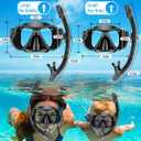 Greatever Dry Snorkel Set, Panoramic Wide View Anti-Fog Scuba Diving Mask, Professional Snorkeling Gear for Adults, Kids