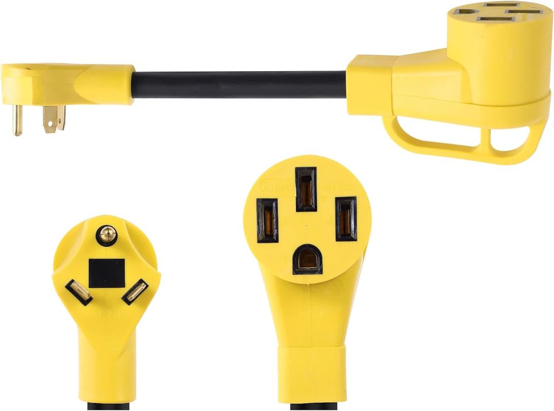 ONETAK NEMA TT-30P to 14-50R 120V 30 Amp 3 Prong Male Plug to 4 Prong Generator Female Outlet Receptacle EV Charger Compatible with Tesla Gen 2 Power Cord Adapter NOT RV