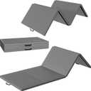 Signature Fitness 10ft x 4ft Four Fold Folding Exercise Mat with Carrying Handles for MMA, Gymnastics and Home Gym Protective Flooring, 2-inch Thick (Gray)