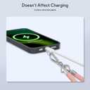 Phone Wrist Strap - Universal Multi-functional Polyester Woven Wristband For Mobile Phones, with Two Tether Tabs and One Leather Buckles (Orange-pink)