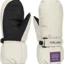 Kids Winter-Mittens Boys Girls Warm Snow Gloves Cold Weather Windproof Ski Mittens for Outdoor(for 6-12 Yrs) (Beige)