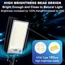 Eleganted CHX-2000W Solar Street Lights Outdoor, 6500K Solar Parking Lot Light, IP66 Waterproof Dusk to Dawn 30000LM Security Flood Lights with Remote Control for Yard, Garden, Outside, Garage