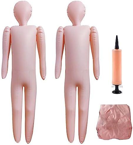 3PCS 60" Life Size Inflatable Body Mannequin Full Size Inflatable Body Blowup Dolls, Halloween DIY Decorations Cosplay Props Inflatable Dummy Body Costume Display for Yard Decor (Patent Product)