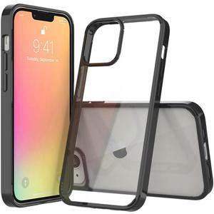for iPhone 13 Mini Pro Max Case Soft Silicone Clear Back Hard Cover Case for iPhone 13 Mini iphone13 pro max,Black,for Iphone13 Pro Max