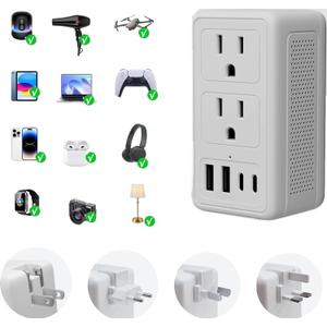 Mapambo 220V to 110V Voltage Converter US to Europe (Silver)