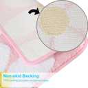 Cute Flower Bath Mat, Non-Slip TPR Backing Ultra Soft Microfiber Bathroom Rug, Machine Washable Absorbent Bath Rug for Tub Shower Sink Bedroom Dorm Restroom Toilet(Pink, 24x16 Inch)
