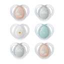 Tommee Tippee Night Time Pacifier, 0-6 Months, Symmetrical Silicone Baglet, BPA-Free Binkies, Glow in The Dark Technology, Pink Pastels, Pack of 6