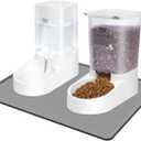 Marchul Dog Feeder and Water Dispenser, Automatic Gravity Dog Food Dispenser with Silicone Mat, Pet Food Dispenser Set for Small Medium Dogs Puppy Kitten