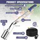 Propane Torch Weed Burner Kit with Storage Bag,High Output with 12.5FT Hose,Heavy Duty Blow Torch Flamethrower with Long/Short Mode for Flame Weeding,Roofing,Ice Melting,Road Marking,BBQ(33.4")