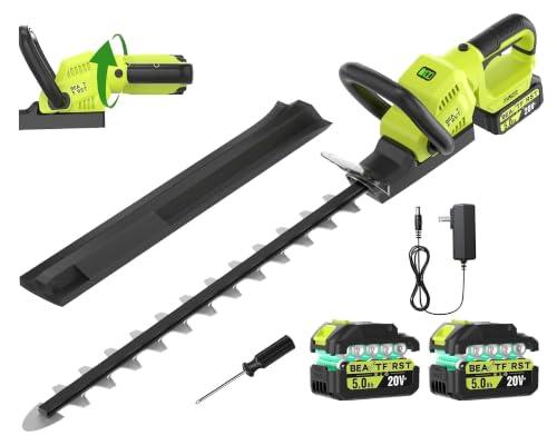 20V 22-Inch Hedge Trimmer Cordless with 2x5.0Ah Battery & Charger
