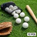 Tebery 12 Pack Green Dimpled Baseballs, 9-Inch Pitching Machine Baseballs for Hand-Eye Coordination, Hitting and Fielding Practice