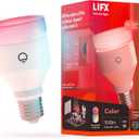LIFX Color A19 Smart LED Light Bulb, 1100 Lumens, Billions of Colors + Tunable White, Wi-Fi 2.4GHz No Hub Required, Dimmable, Voice & App Control, Compatible with Alexa, Google Home & Siri