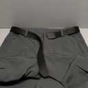 FREE SOLDIER Men's Outdoor Softshell Fleece Lined Cargo Pants Snow Ski Hiking Pants with Belt (Gray 34W x 32L)