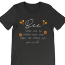 Bee Happy Kind Brave Humble Smart Positive Bumblebee Womens T-Shirt Color/Dark Grey, 4XL
