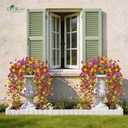 Der Rose UV Resistant Artificial Hanging Flowers for Outdoors, 2Pcs Silk Fake Dasiy Faux Hanging Flowers for Outdoor Planter Porch Balcony Yard Decor