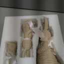 3 Pcs Rattan Effect Resin Easter Bunny Figurines Decor Wicker Easter Bunny Garden Statue with Bow for Spring Table Centerpieces Indoor Outdoor Patio Yard Farmhouse Decorations Home Decor